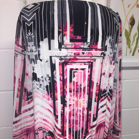 Style & Co Women's Blouse, long sleeve, Pink/black - Picture 3 of 8